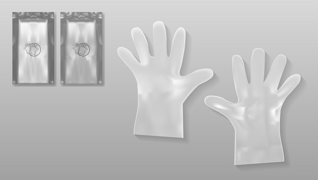 Disposable Transparent Plastic Gloves With Packing For Medical Use Or Cosmetics Purpose