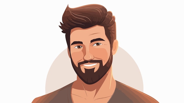 Vector distinguished brunet male face vector illustration