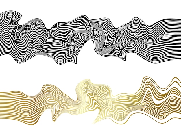 Distorted wave Abstract rippled surface stripes deformation background Optical illusion  Vector