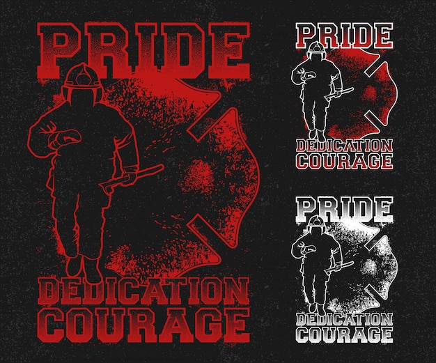 Distress Illustration Pride Firefighter