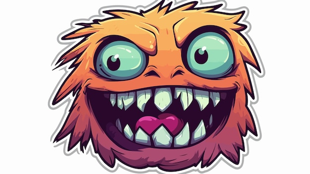 Distressed Cartoon Halloween Monster Sticker