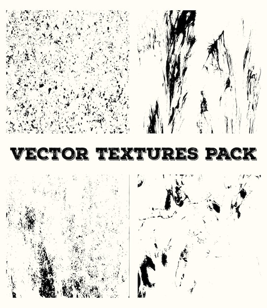 Distressed grunge texture background set vector