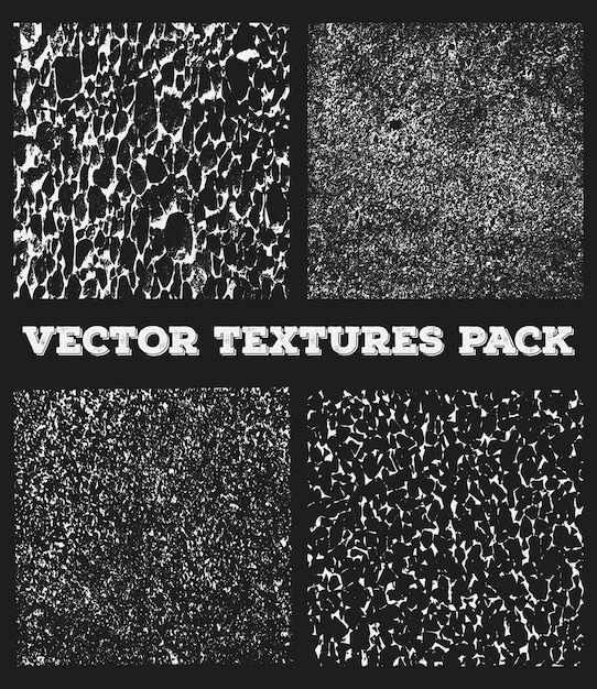 Vector distressed overlay grunge texture background set