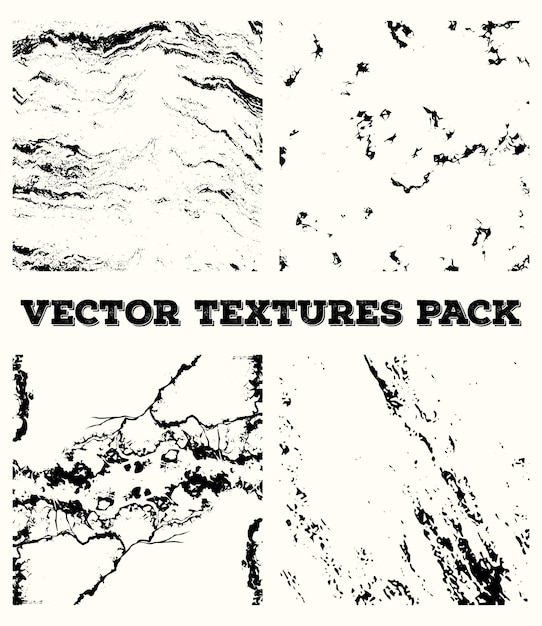 Distressed overlay grunge texture background set