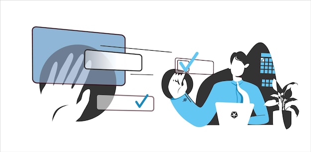 Distribution delegationof tasks concept Get a mark on the completion of the task