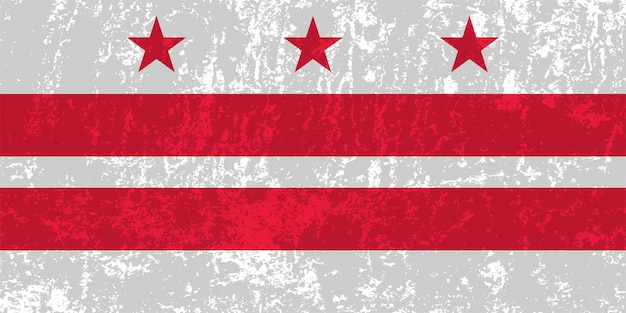 District of Columbia state grunge flag Vector illustration