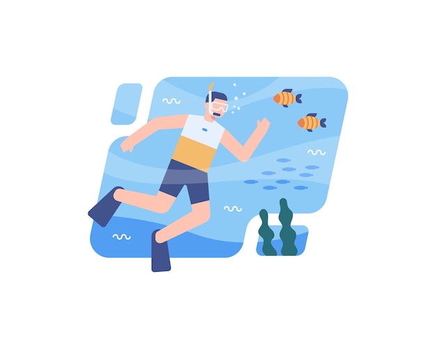 Dive Into The Sea Illustration