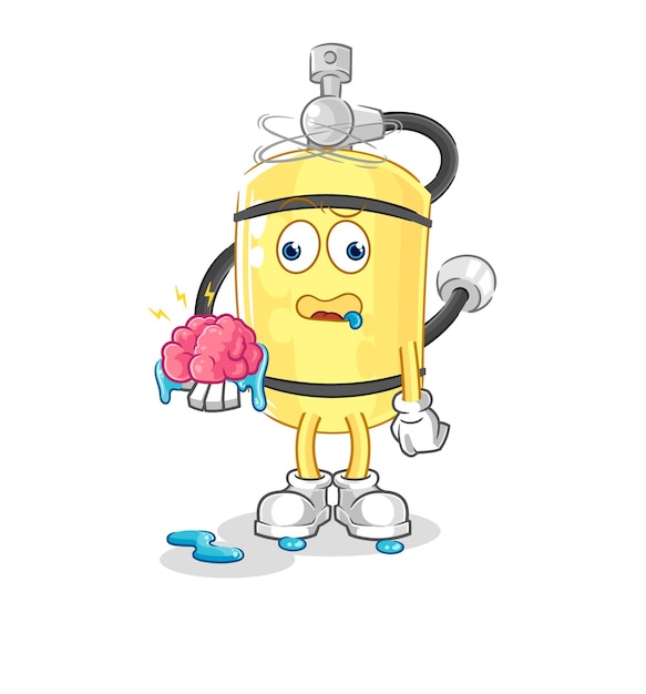 Diver cylinder no brain vector cartoon character