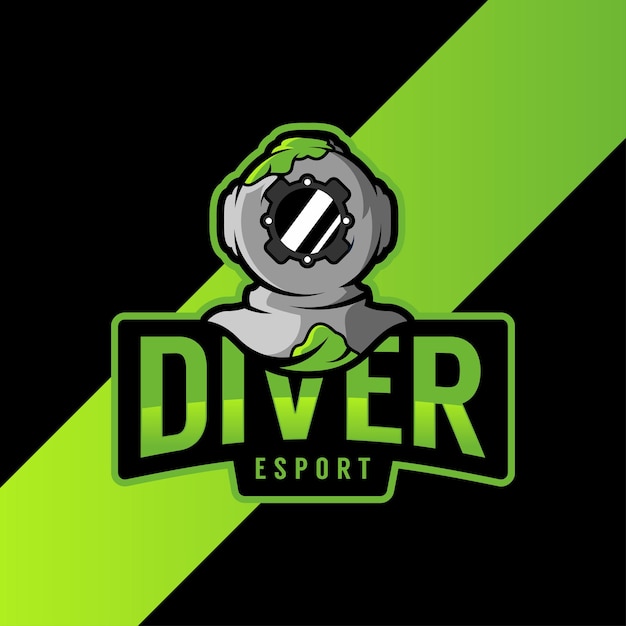 Diver Esports Logo Design Premium Gaming Vector