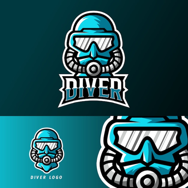 Diver sport or esport gaming mascot logo template