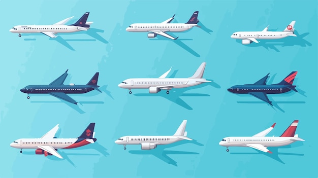 Diverse Collection of Airplanes in Illustration