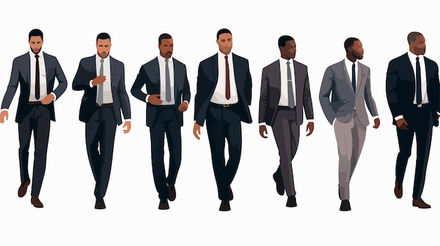 Diverse Group of Professional Businessmen in Suits Standing Together