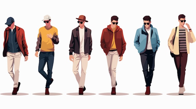 Diverse Men in Modern Street Style Fashion