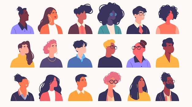 Diverse People Avatars Vector Illustration