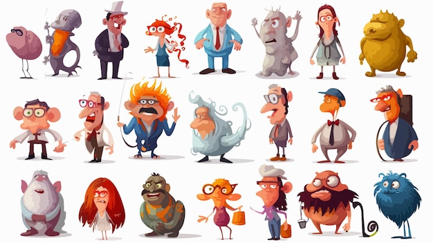 Vector diverse set of character illustrations for design projects