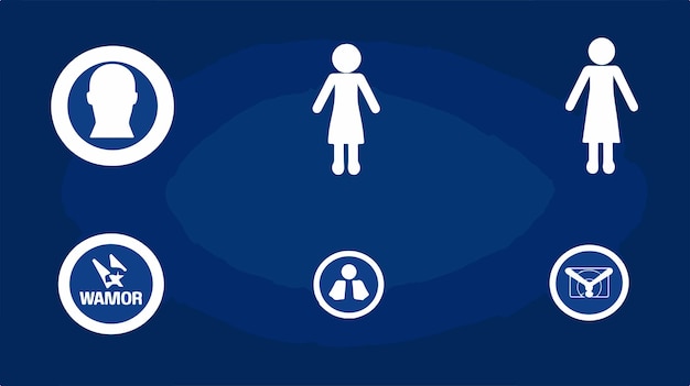 Diverse WC Symbols with Woman Icon Man and Woman Bonus Professional Image