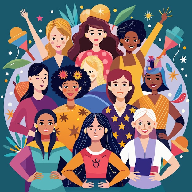 Diverse Women Celebrate Together Embracing Unity and Strength