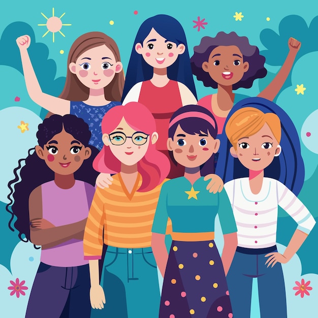 Diverse Women Standing Together Embracing Strength and Unity