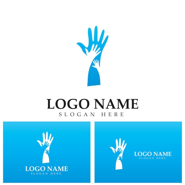 Diversity hand team work help logo vector icon illustration