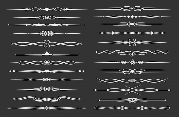 Dividers, borders and line frame ornament elements