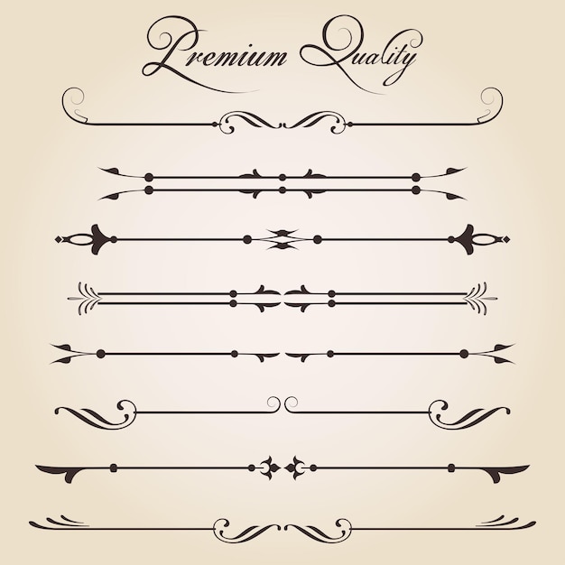 Dividers set vintage collection vector illustration