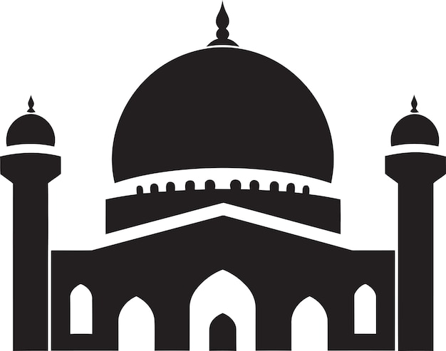 Divine Architecture Mosque Iconic Emblem Minaret Majesty Mosque Logo Vector