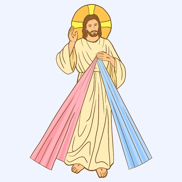 Divine Mercy image of Jesus with rays of light