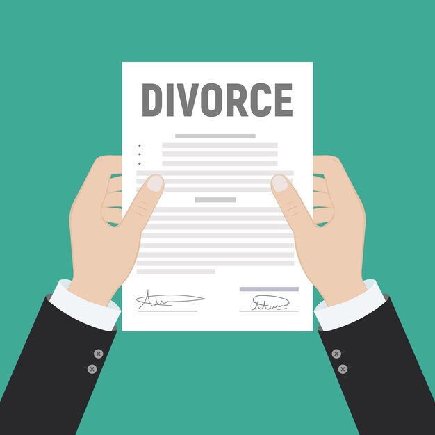 Vector divorce and property divison concept vector