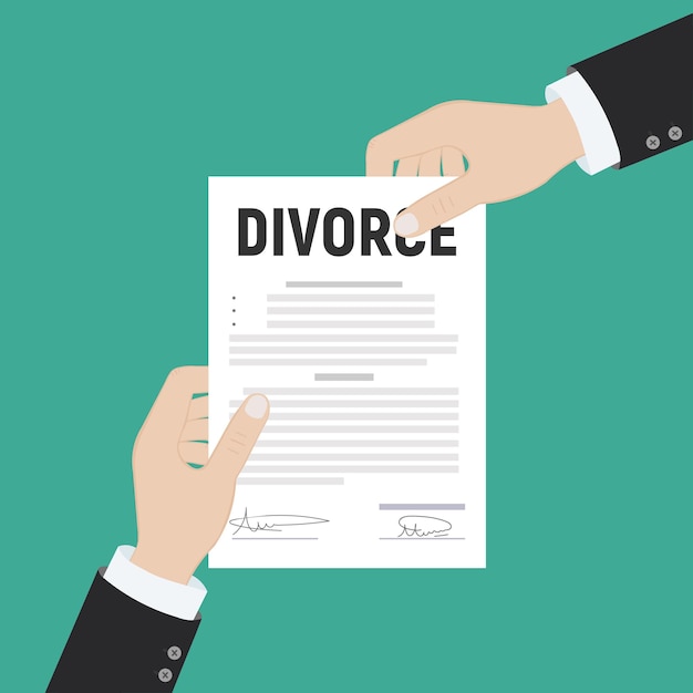 Vector divorce and property divison concept vector