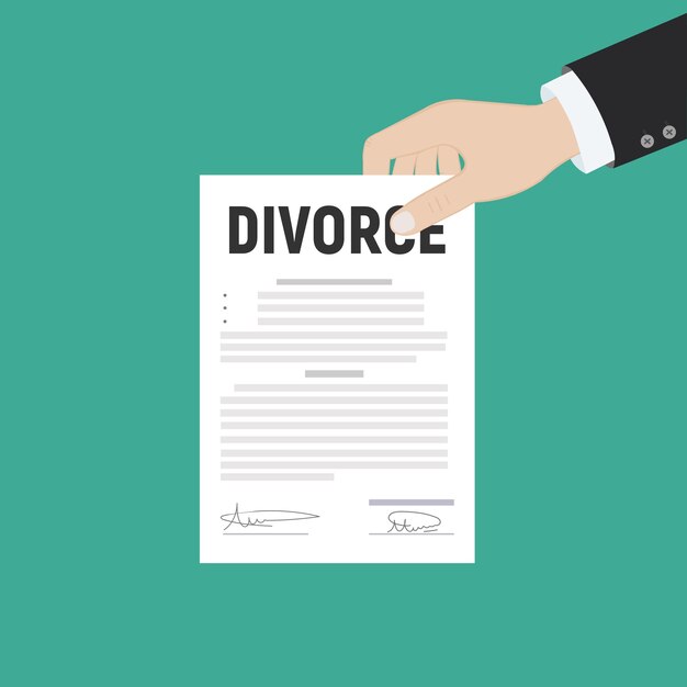 Vector divorce and property divison concept vector