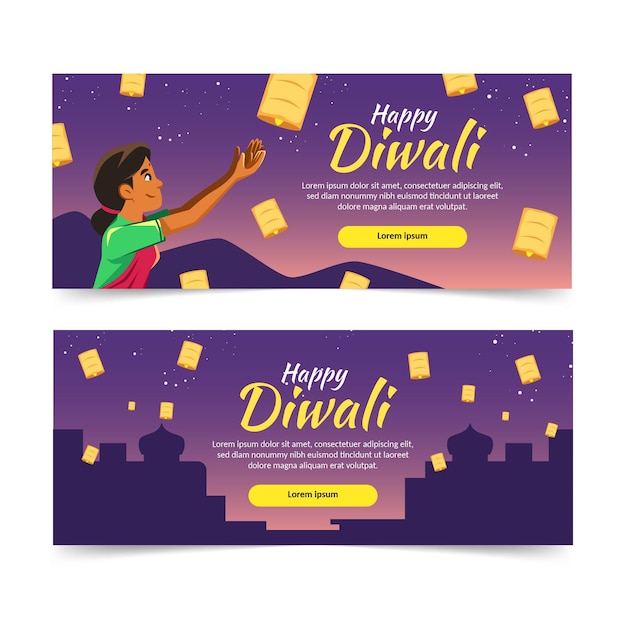 Vector diwali banners template