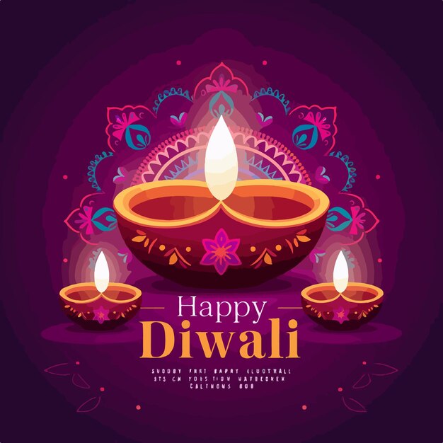 Vector diwali celebration card