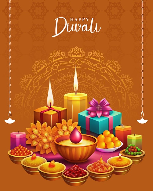 Vector diwali celebration card