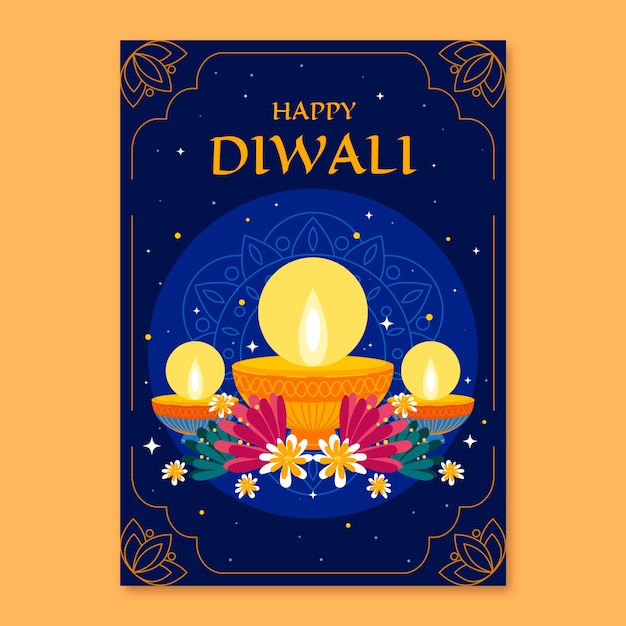 Vector diwali celebration greeting cards