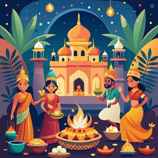 Vector diwali celebration and mandala art vibrant festive illustrations