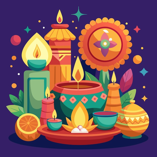 Diwali Celebration and Mandala Art Vibrant Festive Illustrations