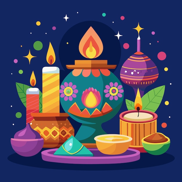 Diwali Celebration and Mandala Art Vibrant Festive Illustrations