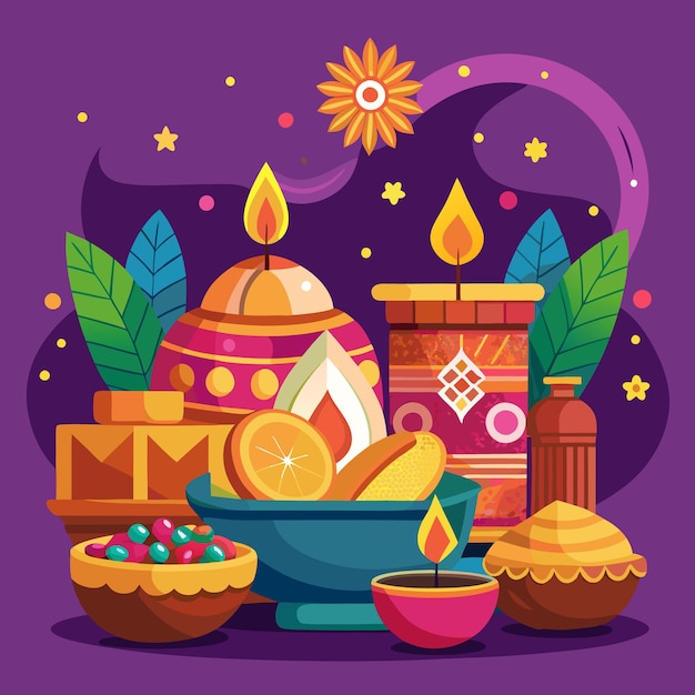 Diwali Celebration and Mandala Art Vibrant Festive Illustrations