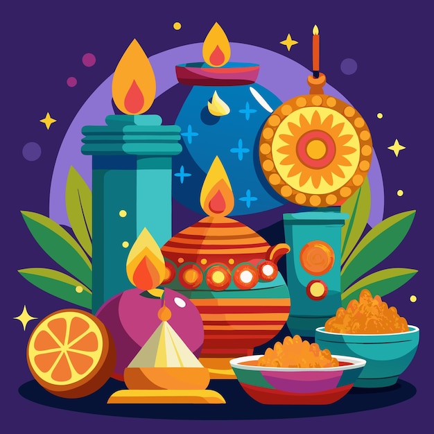 Diwali Celebration and Mandala Art Vibrant Festive Illustrations