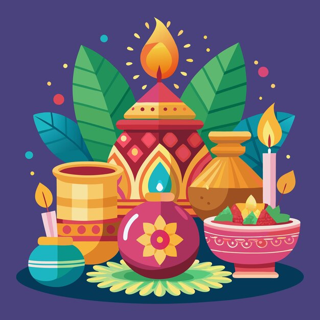 Diwali Celebration and Mandala Art Vibrant Festive Illustrations