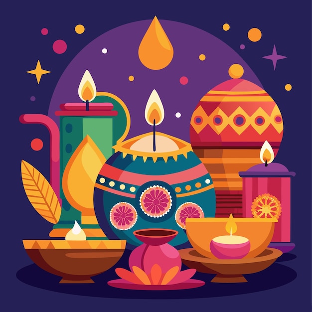 Diwali Celebration and Mandala Art Vibrant Festive Illustrations