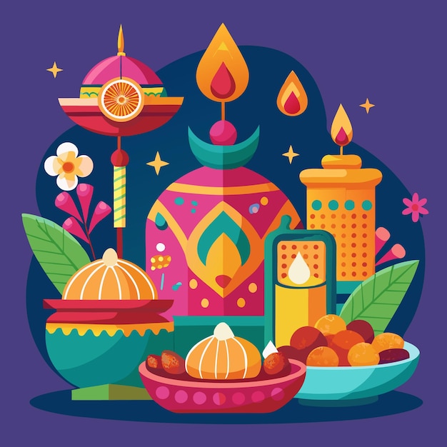 Diwali Celebration and Mandala Art Vibrant Festive Illustrations