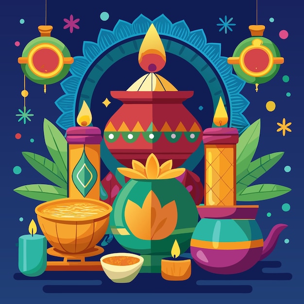 Diwali Celebration and Mandala Art Vibrant Festive Illustrations