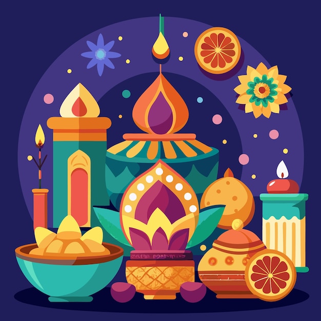 Diwali Celebration and Mandala Art Vibrant Festive Illustrations