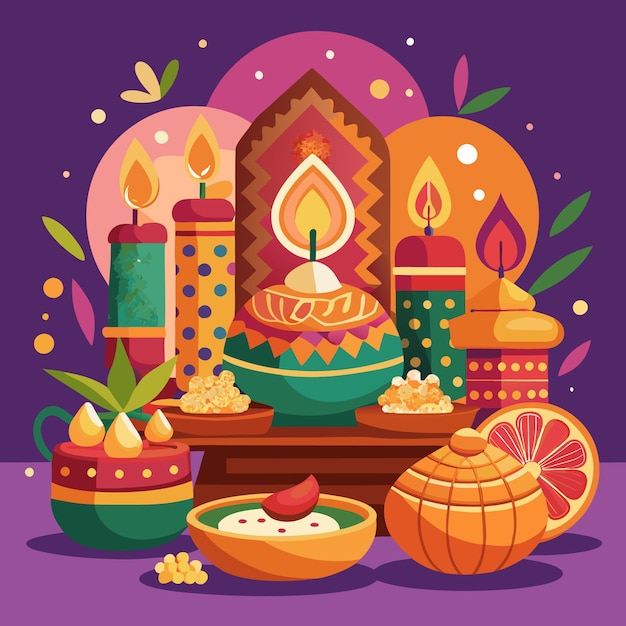 Diwali Celebration and Mandala Art Vibrant Festive Illustrations