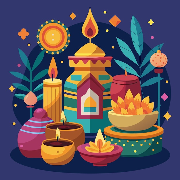 Diwali Celebration and Mandala Art Vibrant Festive Illustrations