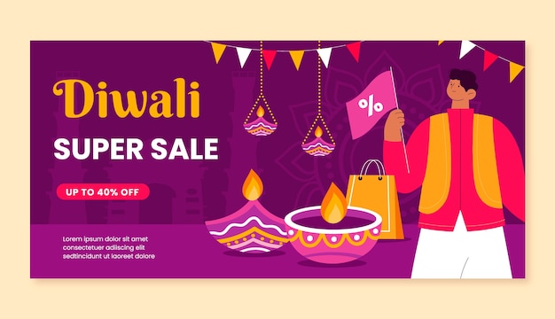 Vector diwali celebration sale banner