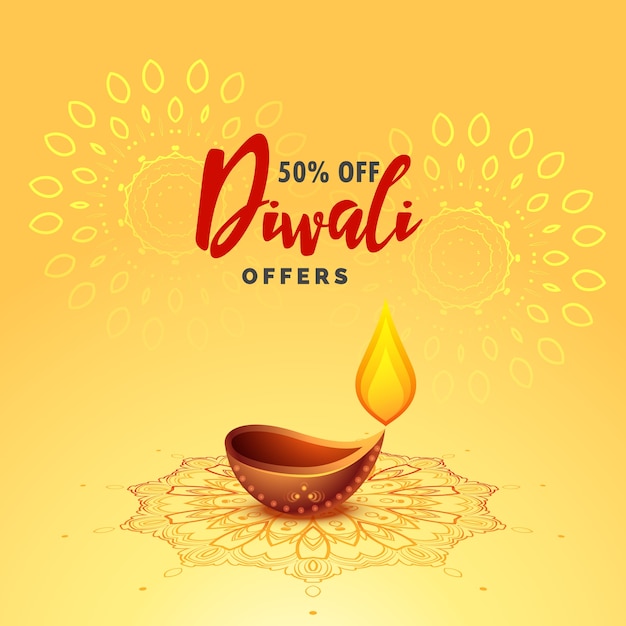 diwali diya lamp festival greeting background