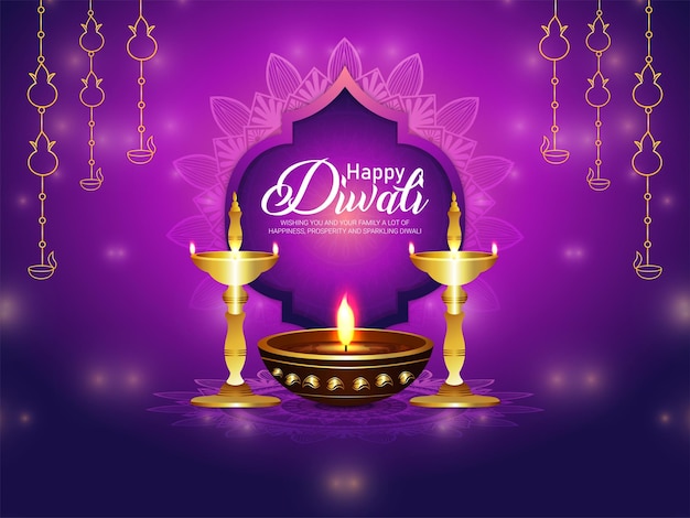 Diwali festival of light with creative oil lamp