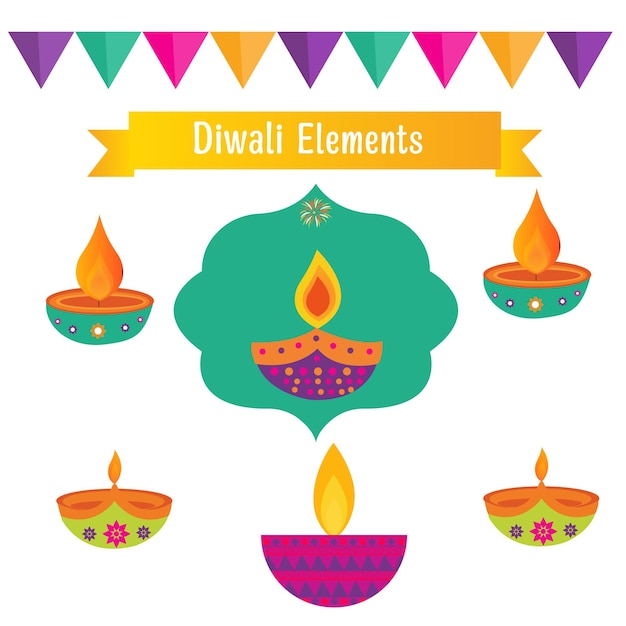 Diwali Festival of Lights Design Vector and Illustration